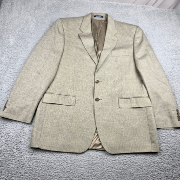 Polo University by Ralph Lauren 42R Tan Herringbone Silk Wool Blazer Sport Coat
